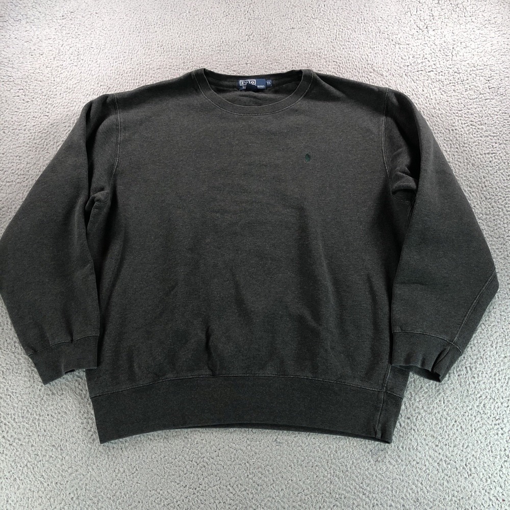 Vintage Polo Ralph Lauren Sweatshirt Adult Extra Large Dark Gray Green Pony Logo